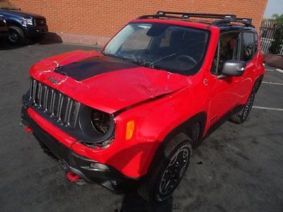 Jeep : Renegade 4WD Trailhawk 2015 jeep renegade 4 wd trailhawk repairable salvage damaged project rebuilder