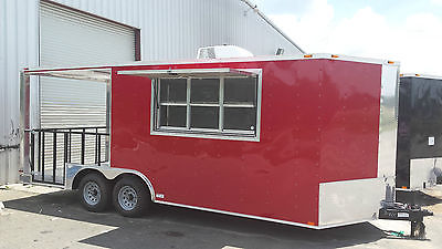 New Enclosed Cargo Concession Trailer 8.5x20 with 8' Rear BBQ Porch