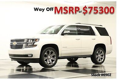 Chevrolet : Tahoe MSRP$75300 DVD LTZ Sunroof GPS DVD Leather White Diamond 4WD New Navigation Heated Cooled Seats Memory Rear Camera 2014 14 15  4X4 Tricoat