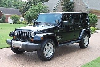 Jeep : Wrangler Unlimited Sahara 4WD One Owner Perfect Carfax Heated Leather Seats Navigation 4 Brand New Tires