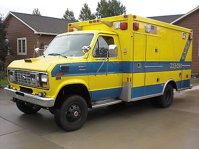 Ford : E-Series Van Ambulance 1991 ford e 350 quigley 4 x 4 with 7.3 l diesel 82 000 original miles rebuildt trans