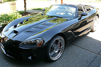 Dodge : Viper SRT-10  Black on Black Convertible  HRE WHEELS, Premium Stereo, Custom Cover Vented Hood
