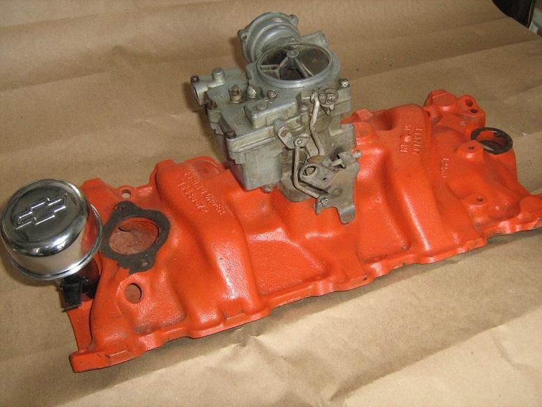 Early SBC Chevy Intake and Carb