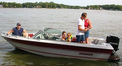 MUST SELL - MOVING 17' Fiberglass Ski Boat w/ Mercury 135HP Outboard and Trailer