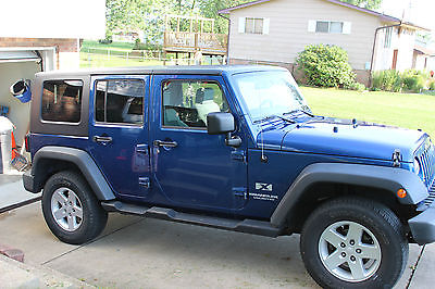 Jeep : Wrangler Unlimited 2009 jeep wrangler unlimited 4 door hard top automatic blue 4 x 4