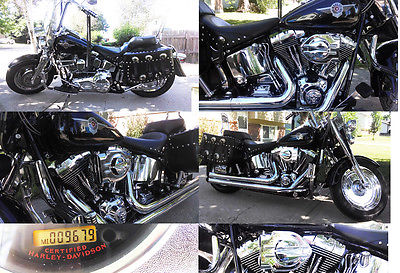 Harley-Davidson : Softail Black 2004 Harley Davidson Fatboy, FLSTFI, 18