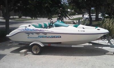 1996  SEADOO  CHALLENGER  JET BOAT  ROTAX 787  BOMBARDIER  COMPLETE WITH TRAILER