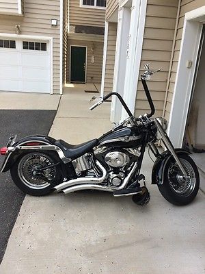 Harley-Davidson : Softail 2003 custom harley fatboy black 100 th year anniversary with original parts