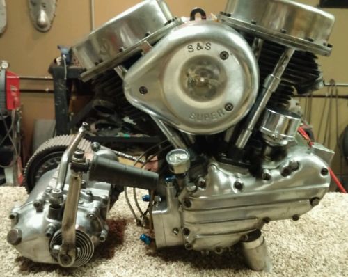 Harley-Davidson : Other 1957 flh harley panhead motor transmission chopper vintage clutch complete title