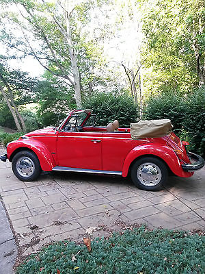 Volkswagen : Beetle - Classic Super Beetle Convertible vintage red 1977 volkswagen super beetle convertible