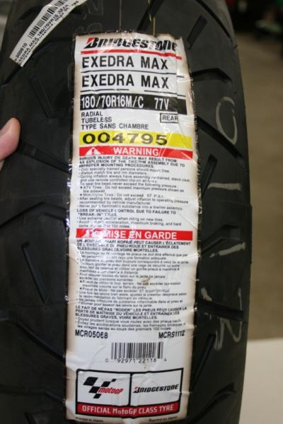 New Bridgestone Exedra Max Motorcycle Tire, 0