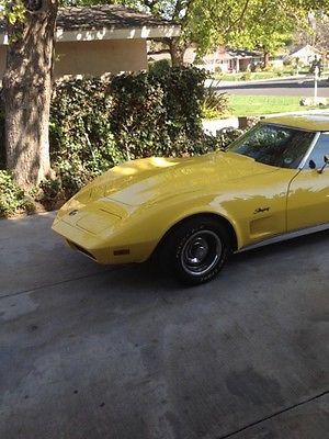 Chevrolet : Corvette stingray 1973 corvette stingray great condition yellow t top restored 2 years ago