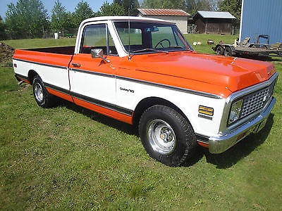 Chevrolet : C-10 camper special 1972 c 10 402 bb ac th 400 12 bolt posi hugger orange and white new upholstery