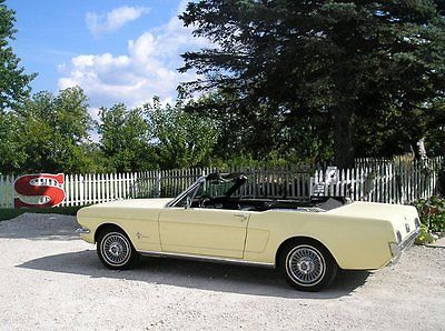 Ford : Mustang 2 door convertible 1966 ford mustang convertible springtime yellow with black interior white top