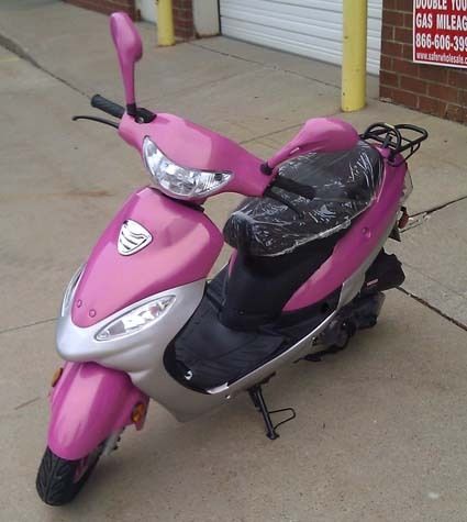 Brand New 50cc 4 Stroke Moped Pink Sporty Scooter