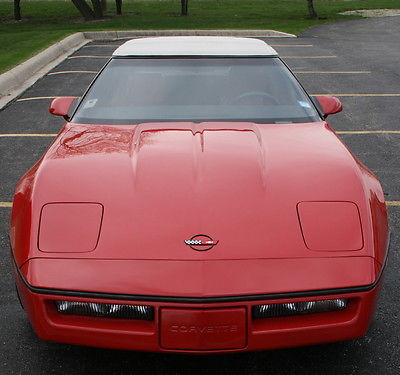 Chevrolet : Corvette 1987 red corvette with white convertible top original owner 11 474 miles