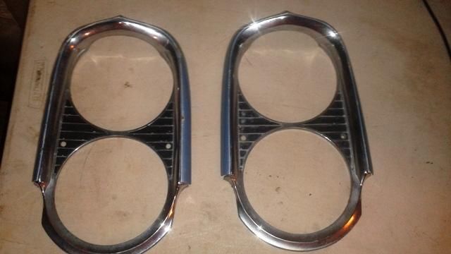 Two 1965 GTO/LeMans ORIGINAL Headlight Bezels Excellent Condition!!