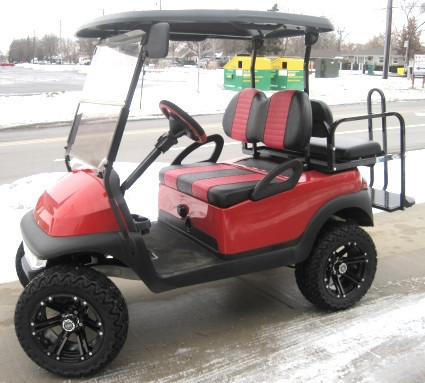 2012 Club Car 48V Red Precedent Lifted Electric Golf Cart For Sale