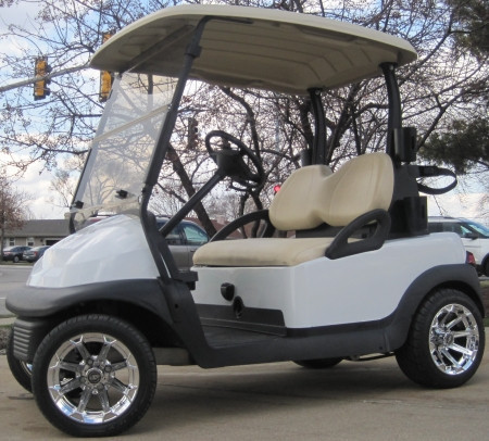 2012 Club Car 48V Golf Cart w/ Chrome Rims - Moonlight White ON SALE