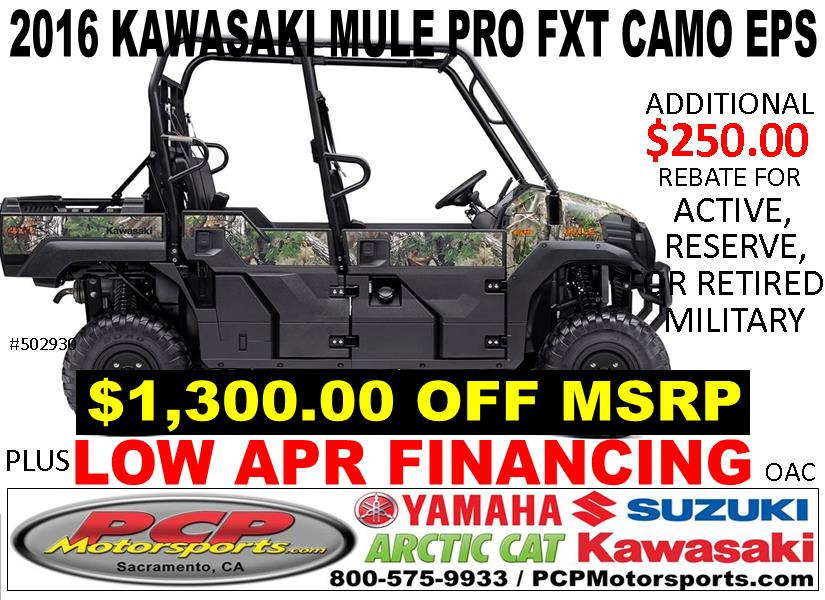2016 Kawasaki Mule Pro-FXT EPS Camo