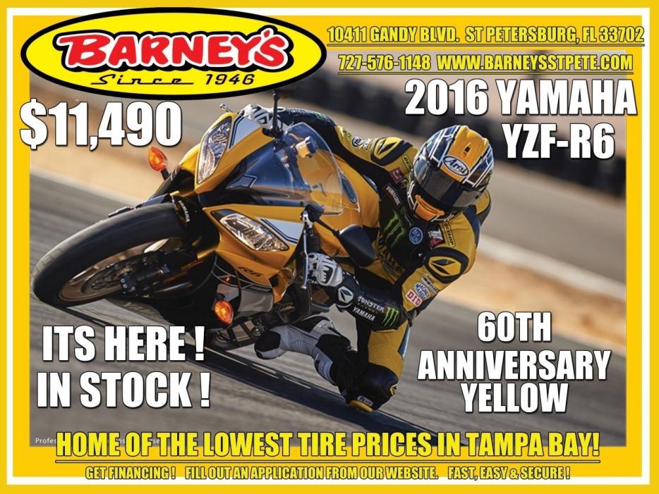2016 Yamaha YZF-R6 60th Anniversary Yellow