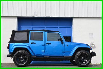 Jeep : Wrangler Sahara Unlimited 4X4 4WD Navigation Leather More Repairable Rebuildable Salvage Lot Drives Great Project Builder Fixer Rear Hit