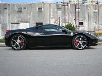 Ferrari : 458 Base Coupe 2-Door 2012 ferrari 458 italia black on black with red stiching one owner clean carfax