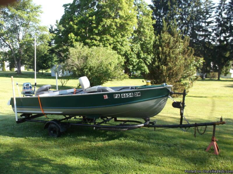 16' Metal Fishing Boat With 25hp Motor