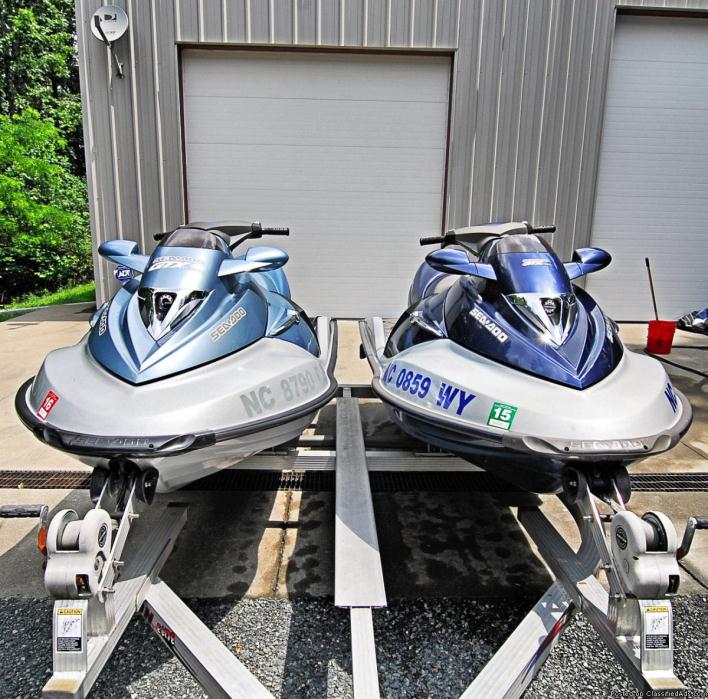 Two Luxury 2004 SeaDoo GTX Supercharged Jet Skis with Trailer