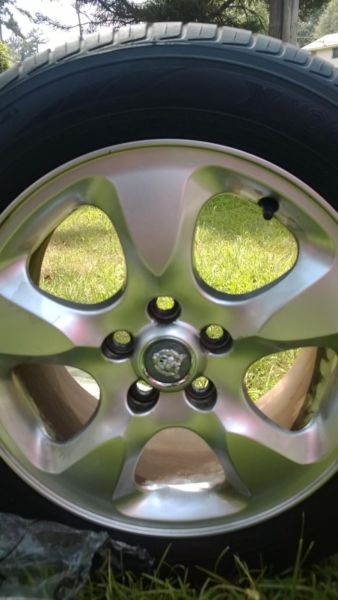 Set Of 4 Jaguar Tires And Rims Yokohama Yk520, 1