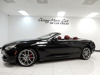 BMW : 6-Series 2dr Convertible 2012 bmw 650 i convertible 20 wheels cold weather pkg black on red tt v 8