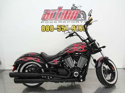 Victory : High Ball - Suede Black with Flames 2014 victory high ball 106 cubic inch cruiser