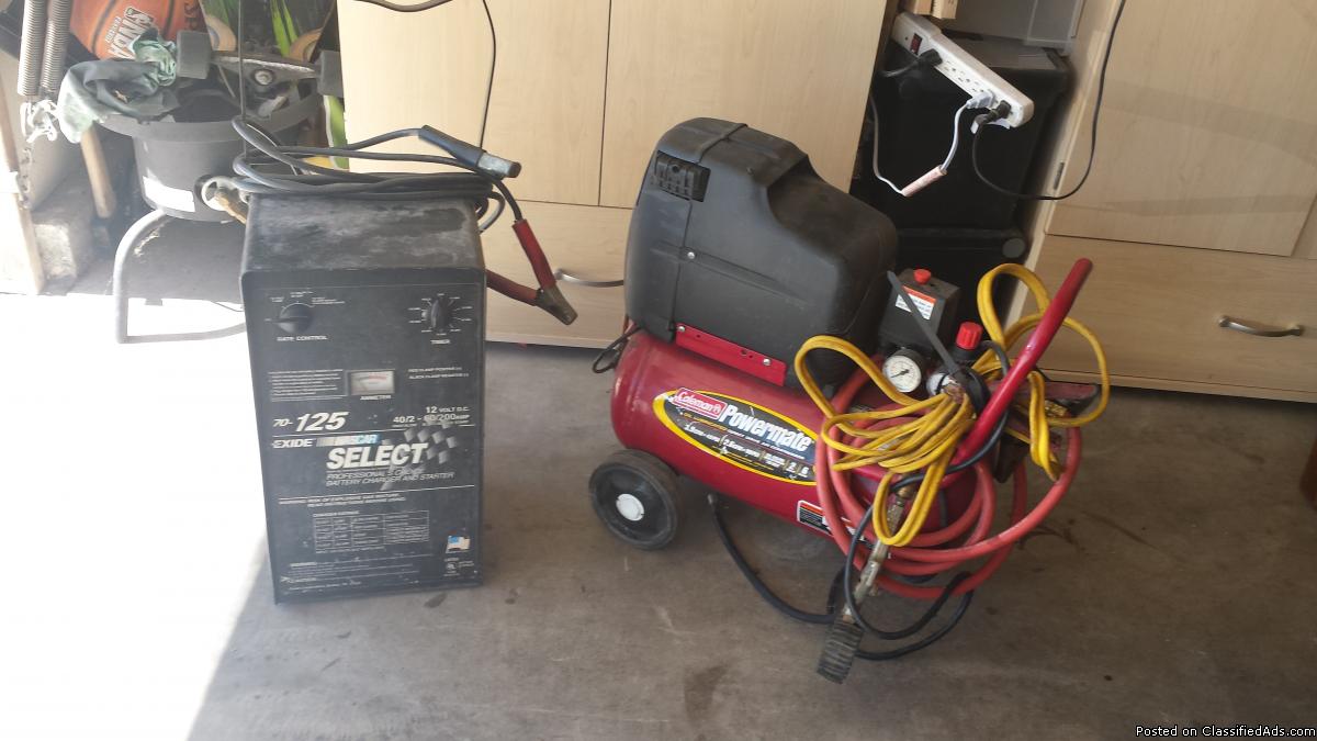 Coleman Powermate Air Compressor and Nascar Battery Charger OBO