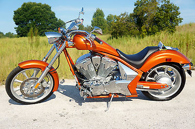 Honda : Fury 2011 honda fury hot orange chopper with low miles