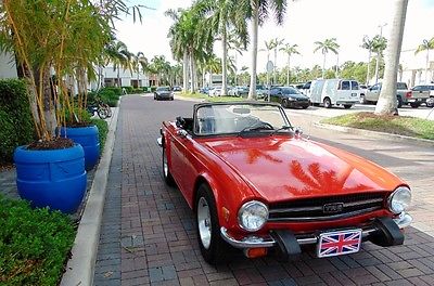 Triumph : TR-6 Convertible 1976 triumph tr 6 red with black interior overdrive excellent condition