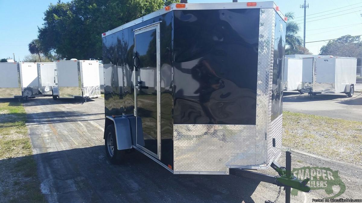 NEW ATV Trailer - 6x10 with Extra Height, Rear Ramp, Side Door, and V-Front