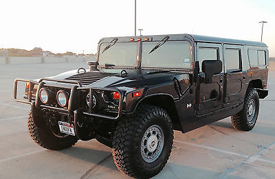 Hummer : H1 Base Sport Utility 4-Door 2002 hummer h 1 black wagon turbo grey leather fully loaded lots of extras clean