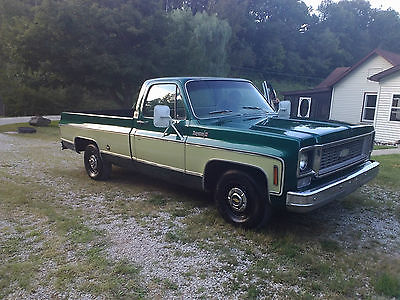 Chevrolet : C-10 Cheyenne Two tone green 1973 C10 numbers matching truck