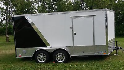 7'X14' enclosed black and white trailer