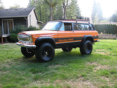 Jeep : Cherokee Cherokee Chief Sport WT Tawny Orange PS PB AT AC  1977 jeep cherokee chief sport wide track 4 x 4 restored rebuilt lifted wagoneer