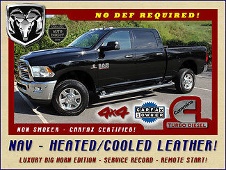 Ram : 2500 Luxury Big Horn Edition Crew Cab 4x4 - NAVIGATION 1 owner service record heated leather remote start pwr sliding window non smoker