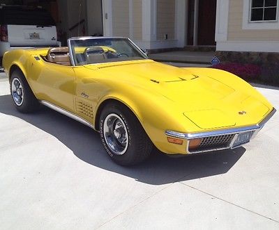 Chevrolet : Corvette Convertible with hardtop 1972 corvette convertible 454 4 speed unrestored 41 k mi