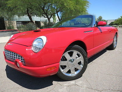 Ford : Thunderbird Premium Convertible Super Low 12k Original Miles Red on Black Well Optioned T-Bird 2003 2004