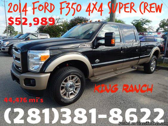 2014 Ford F-350 4x4 Crew Cab King Ranch / Ford Certified / 4,476 mi's / Black