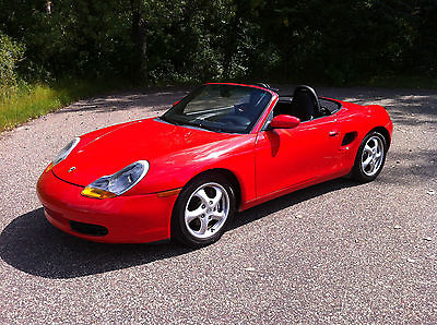 Porsche : Boxster Convertible 1998 porsche boxster red with black leather 6 speed near mint condition