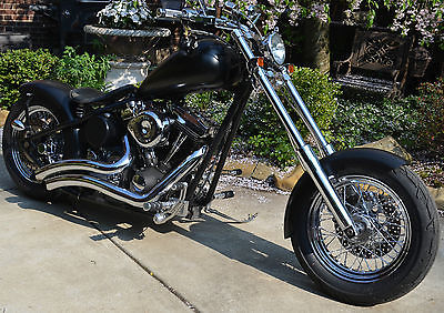 Custom Built Motorcycles : Chopper 2007 matte black chopper 6 speed transmission vance hines pipes trade for truck