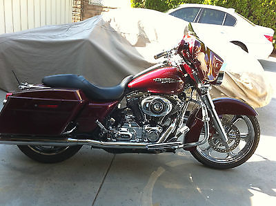 Harley-Davidson : Touring 2008 hd street glide crimson red full clean with alpine 4 000 w ss great bike