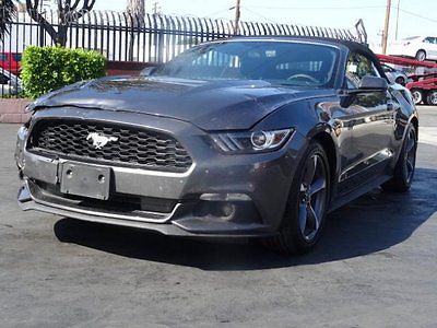 Ford : Mustang V6 Convertible 2015 ford mustang v 6 convertible wrecked salvage rebuilder priced to sell l k