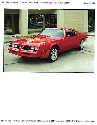 Pontiac : Trans Am AUTOMATIC 1977 pontiac trans am coupe 2 door 6.6 l only 42000 miles