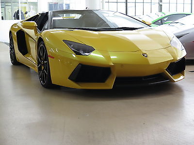 Lamborghini : Aventador Roadster in Giallo Orion Yellow. Only 4,512 miles! LAMBORGHINI AVENTADOR ROADSTER GIALLO ORION WITH NERO INTERIOR LOW MILES